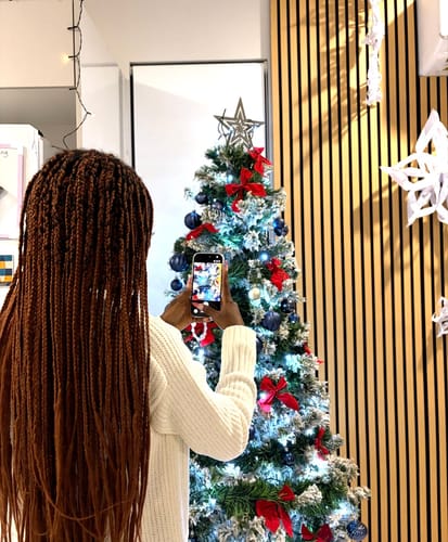 Customer photo review of 26 Inch Pre-Stretched Braiding Hair