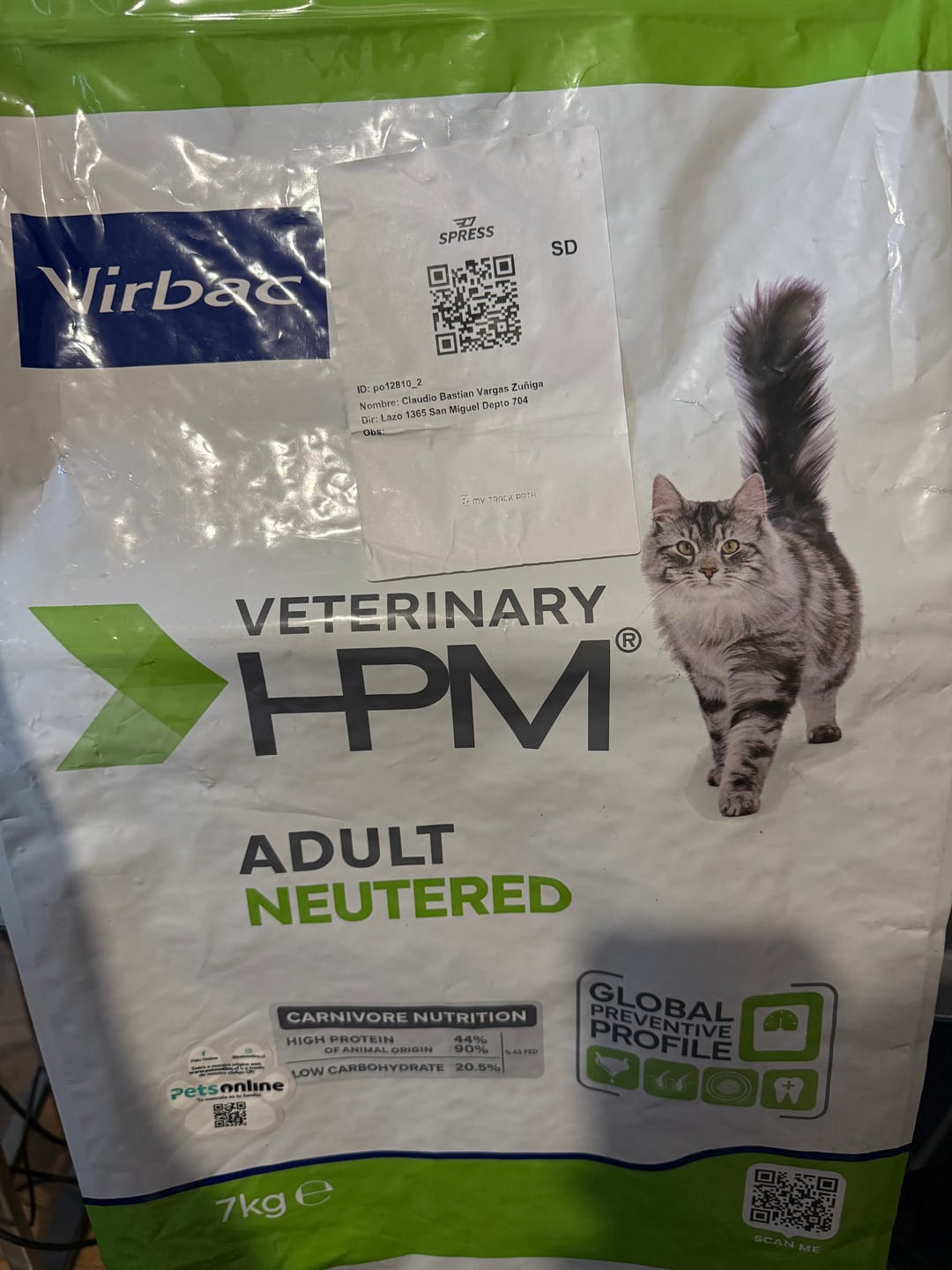 Customer photo review of HPM Virbac Adult Neutered Cat 7 kg
