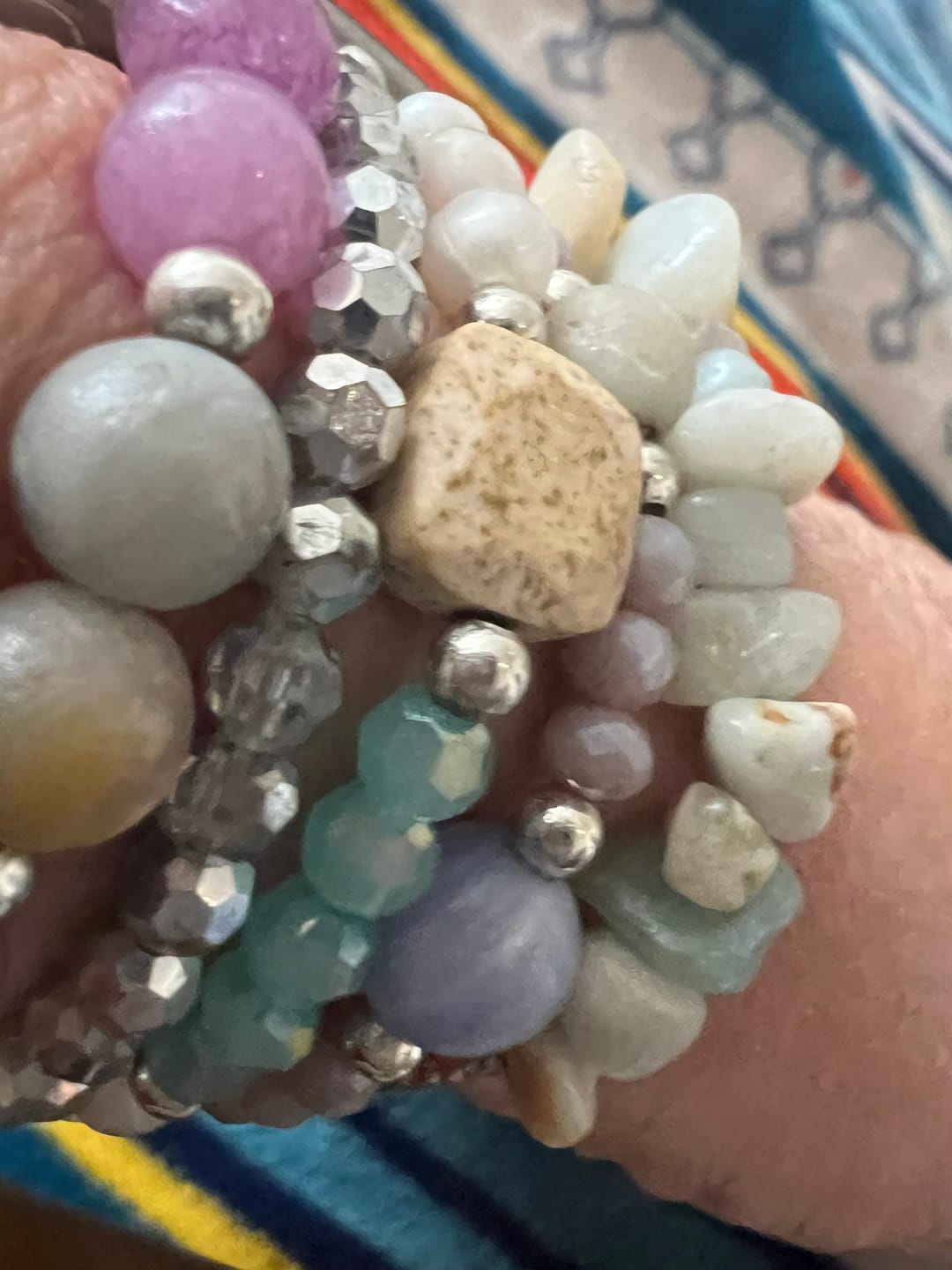 Customer photo review of Seaside Dreams Stretch Apple Watch Strap