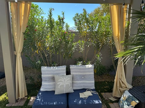 Customer photo review of FadeShield™ Canvas Waterproof Lightweight Custom Outdoor Curtain