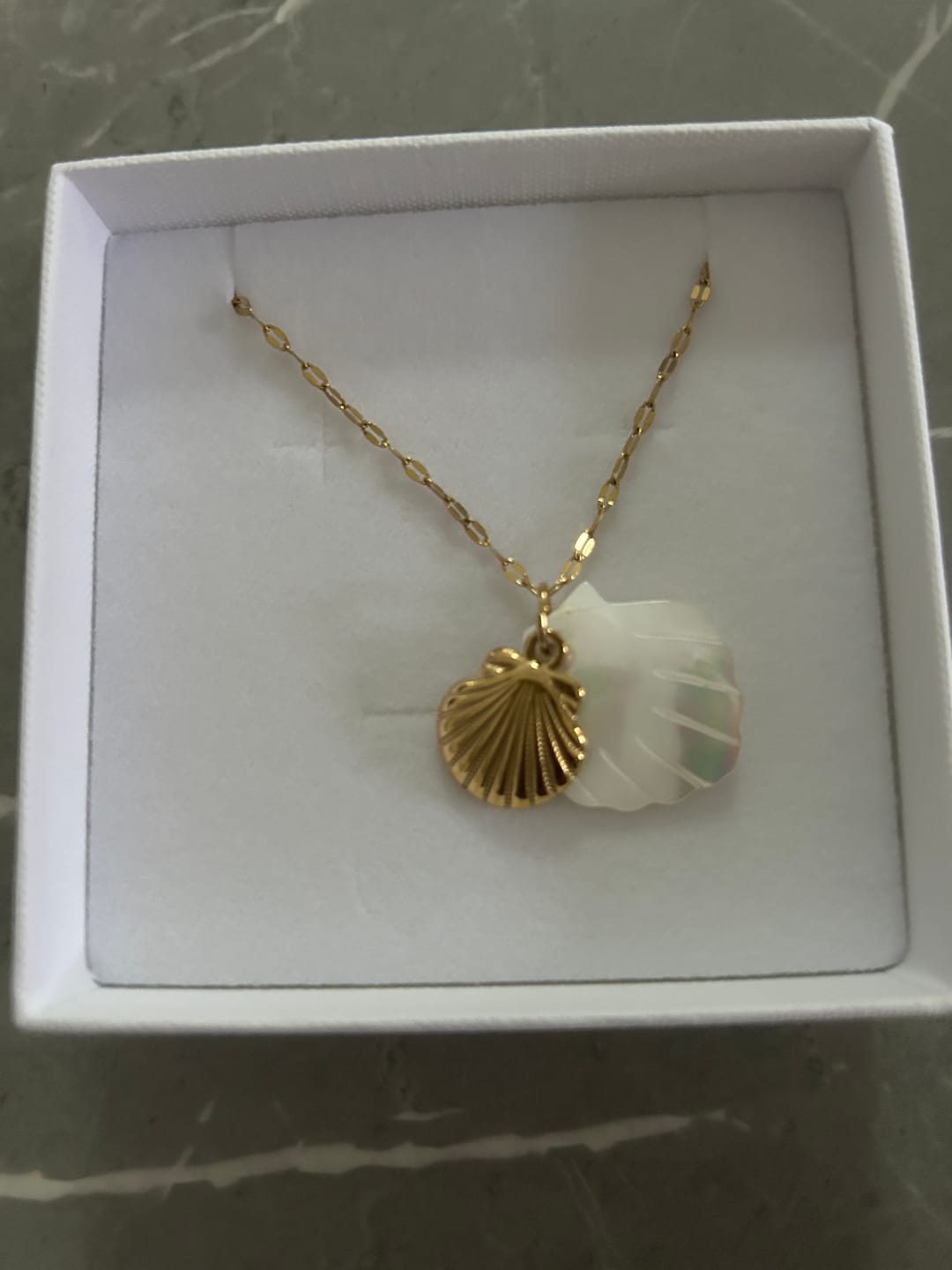 Customer photo review of Saltwater Shell Necklace