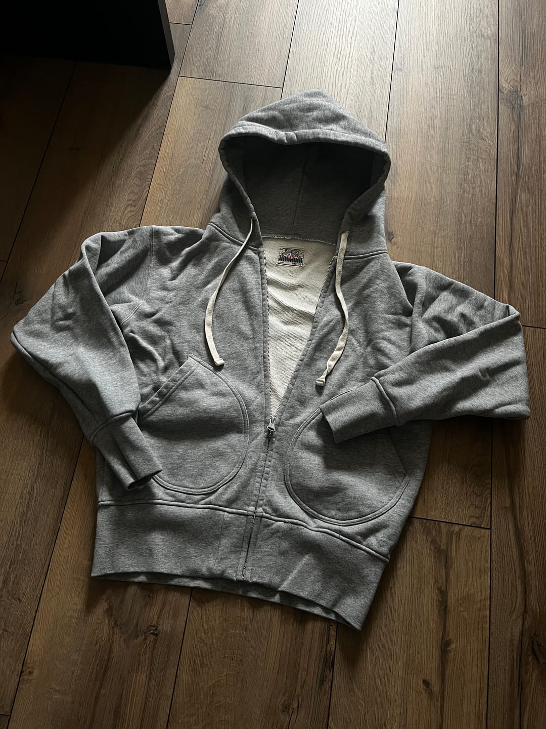 Customer photo review of 17.5 oz Terry Cloth Full-Zip Hoodie - Gray