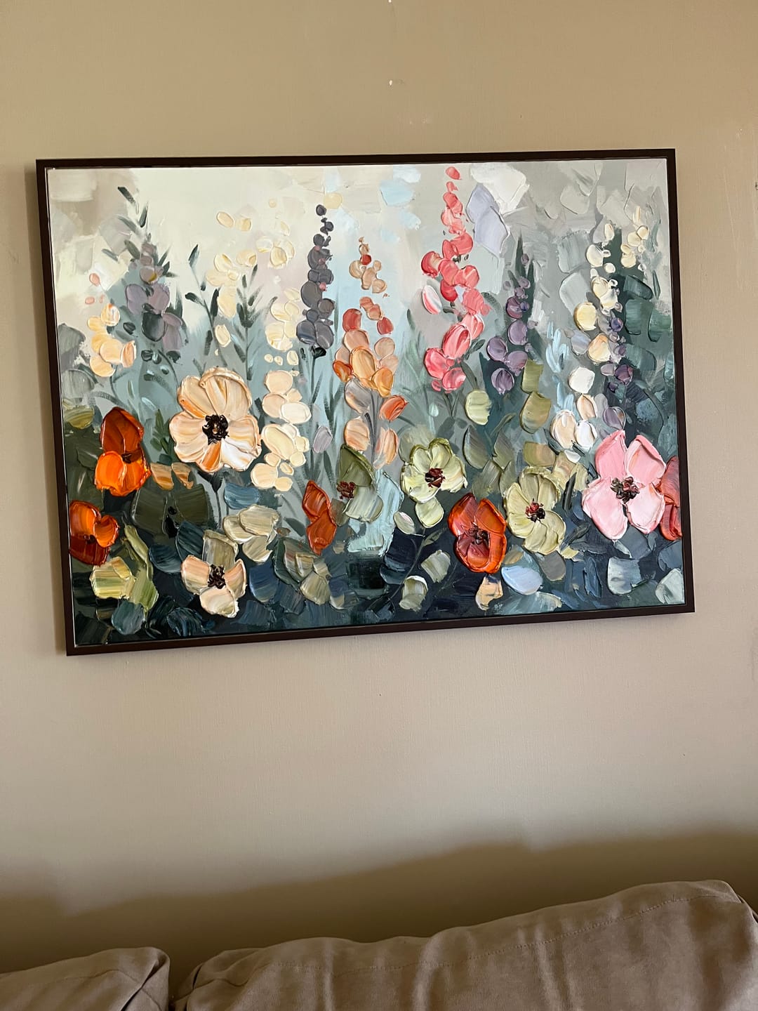Customer photo review of Colorful Abstract Flower And Tree Textured Canvas Art #MF102