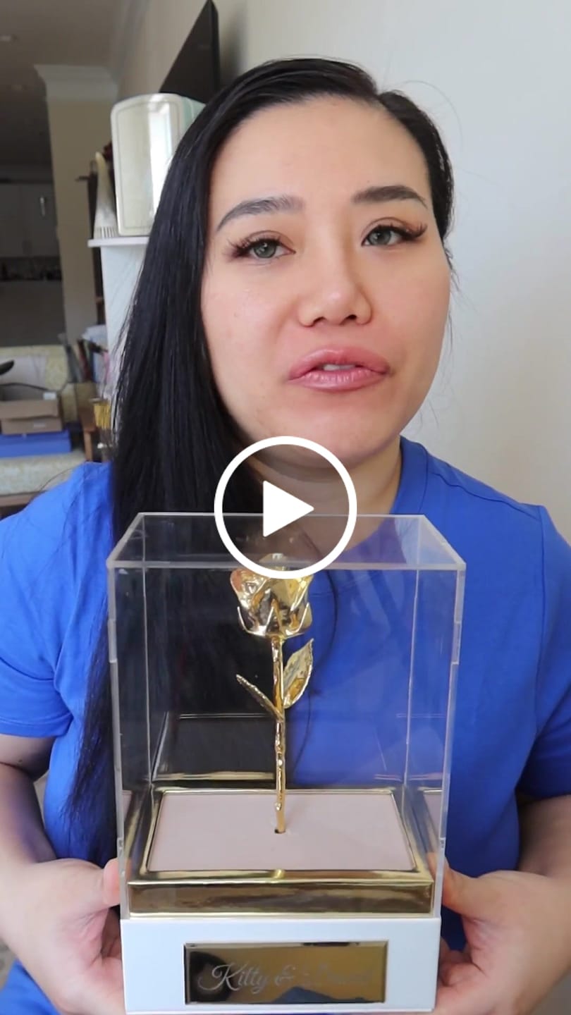 Customer video review of Acrylic Display 7" Rose with Personalized Engraving