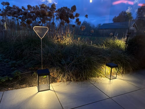 Customer photo review of Luxury Metal Solar Lantern