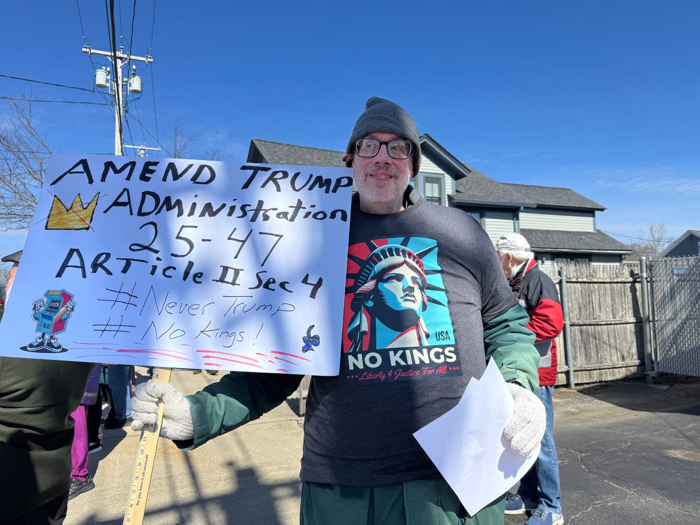 Customer photo review of No Kings - Liberty and Justice For All T-Shirt
