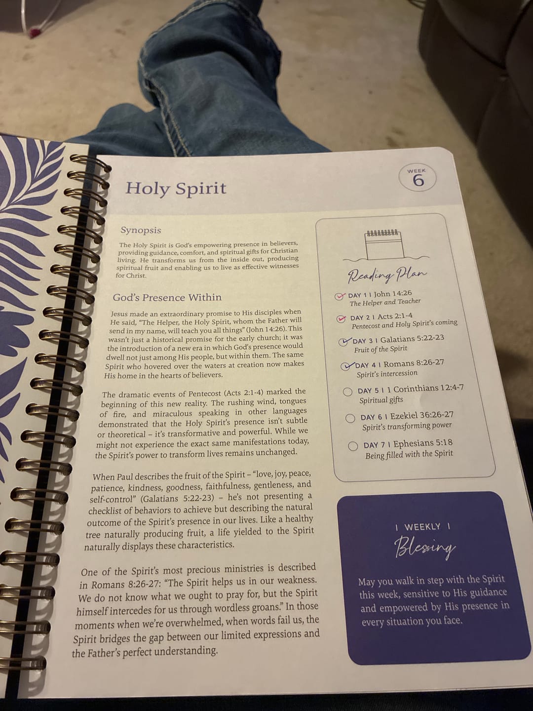 Customer photo review of The Bible In A Year: A 52-Week Journey Through God's Word