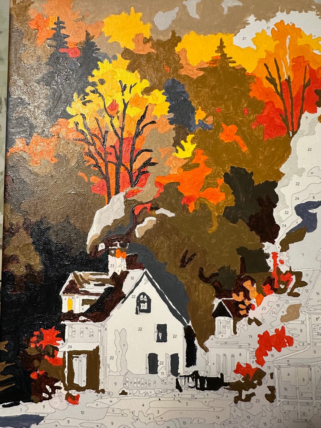 Customer photo review of Village in Autumn | Paint by Number