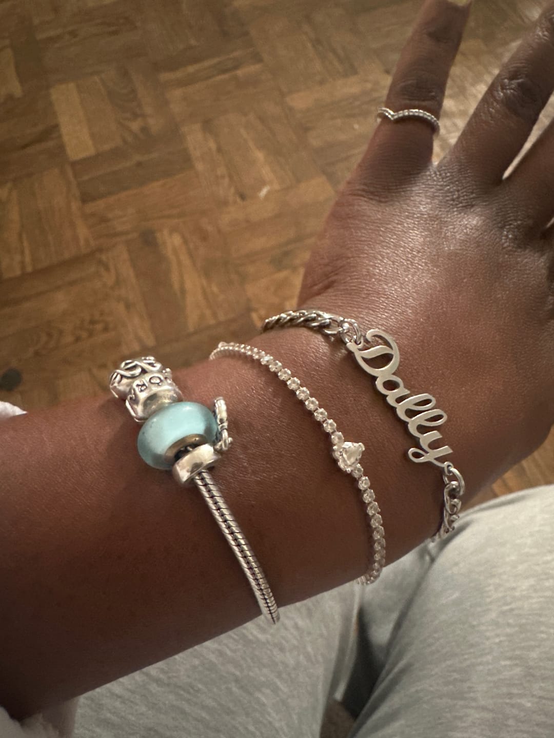 Customer photo review of Name Bracelet w/ Cuban Chain