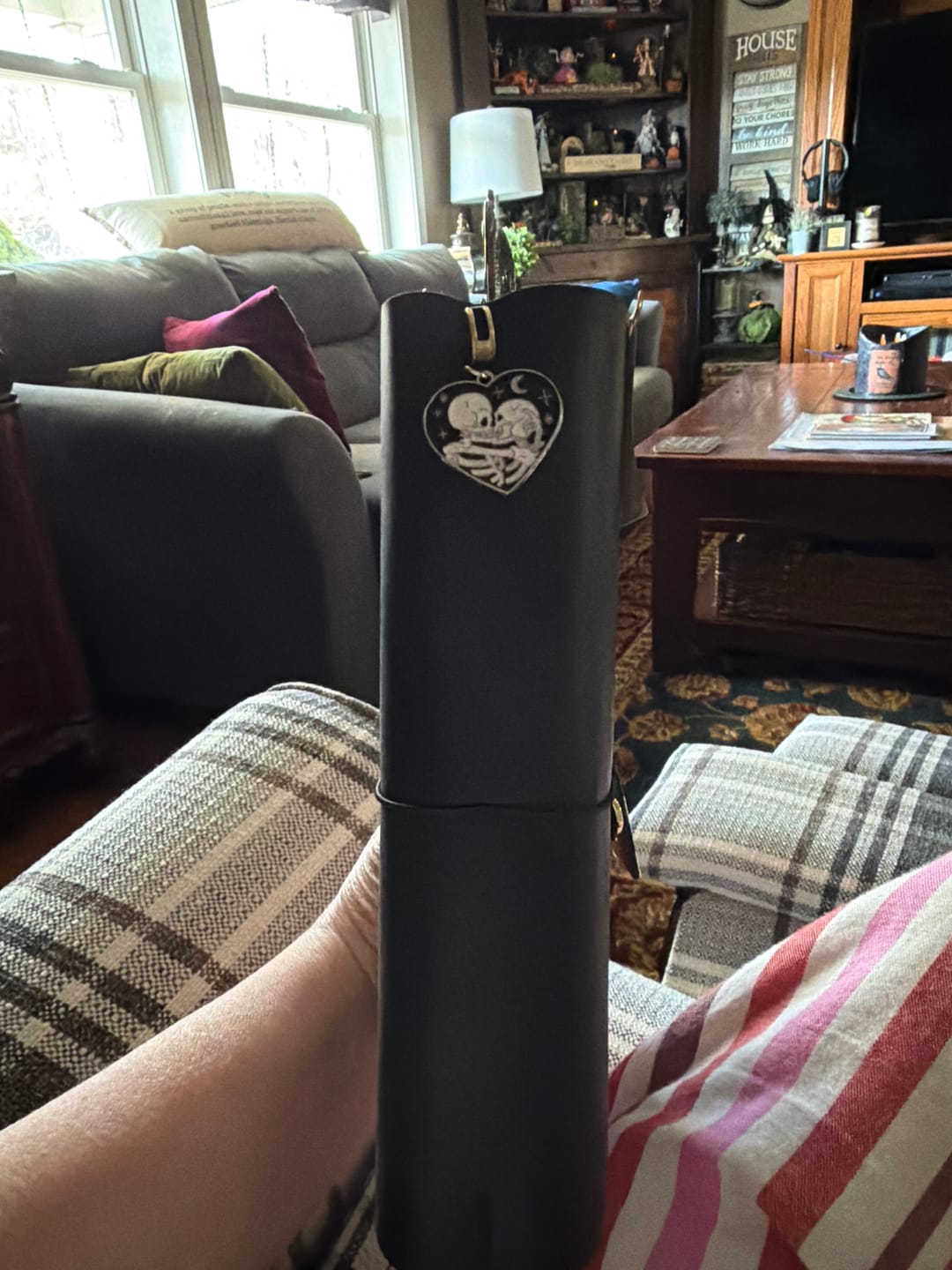 Customer photo review of Skeleton Lovers Heart Charm – Manifest Soulmate Love