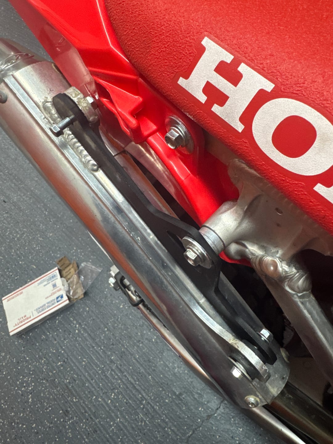 Customer photo review of 2021-2026 CRF450 CR500 Conversion Exhaust Bracket Kit