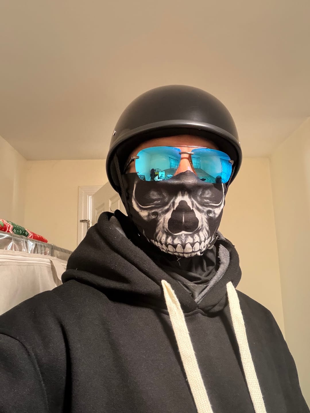 Customer photo review of World's Smallest & Lightest DOT Open Beanie Helmet - Gloss Black