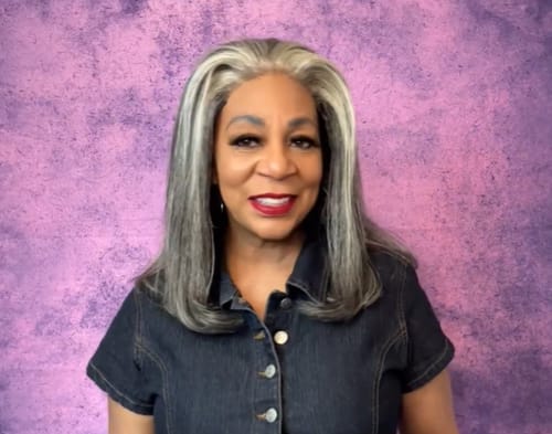 Customer photo review of Luvwin 4C Edges Salt & Pepper More Salt Highlight Front Glueless Yaki Straight Wig