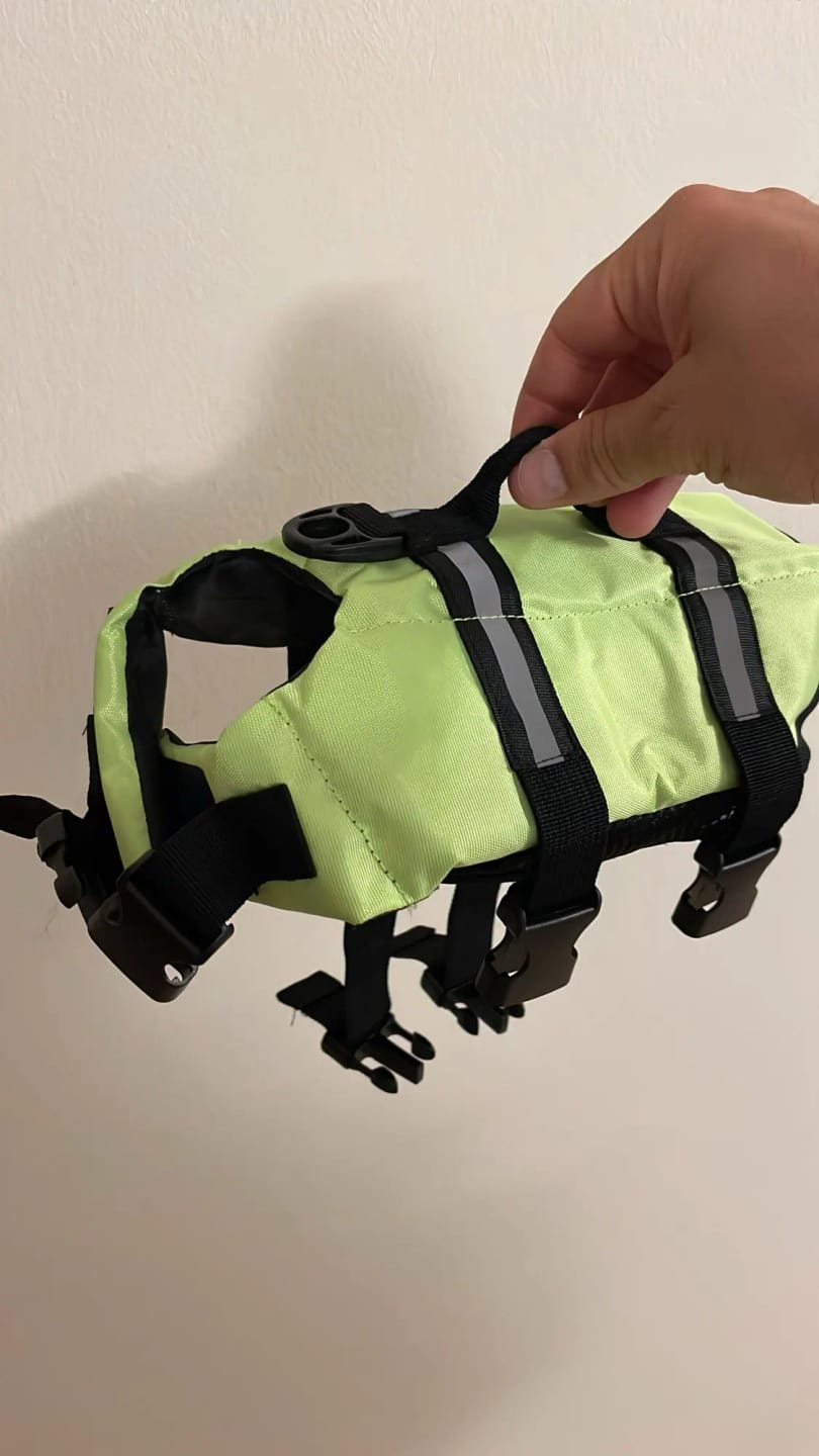 Customer photo review of TruePet Hunde-Schwimmweste mit Rettungsgriff | Reflektierend | Verstellbar | XXS-XXL