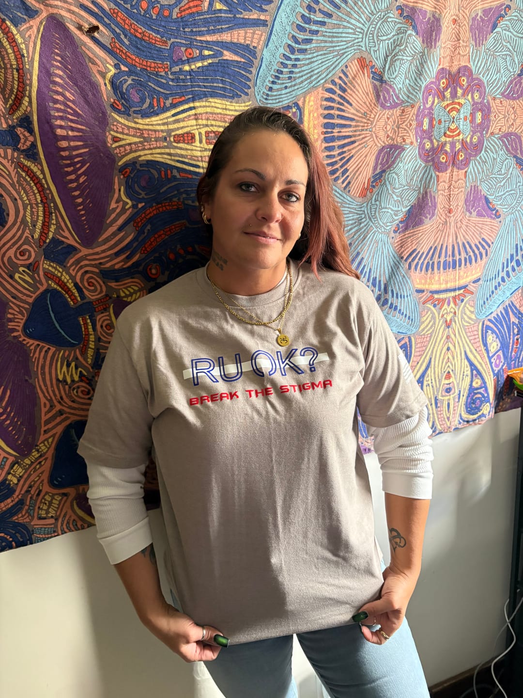 Customer photo review of Stigma Breaking Unisex Tee- White Line