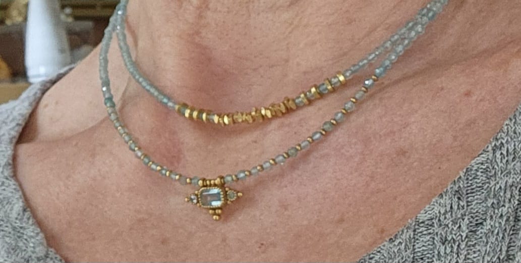 Customer photo review of שרשראות השקט אקוומרין - בנפרד או כסט