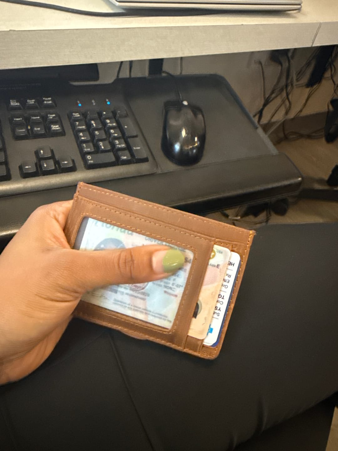 Customer photo review of 80Eighty® Cognac Leather Wallet