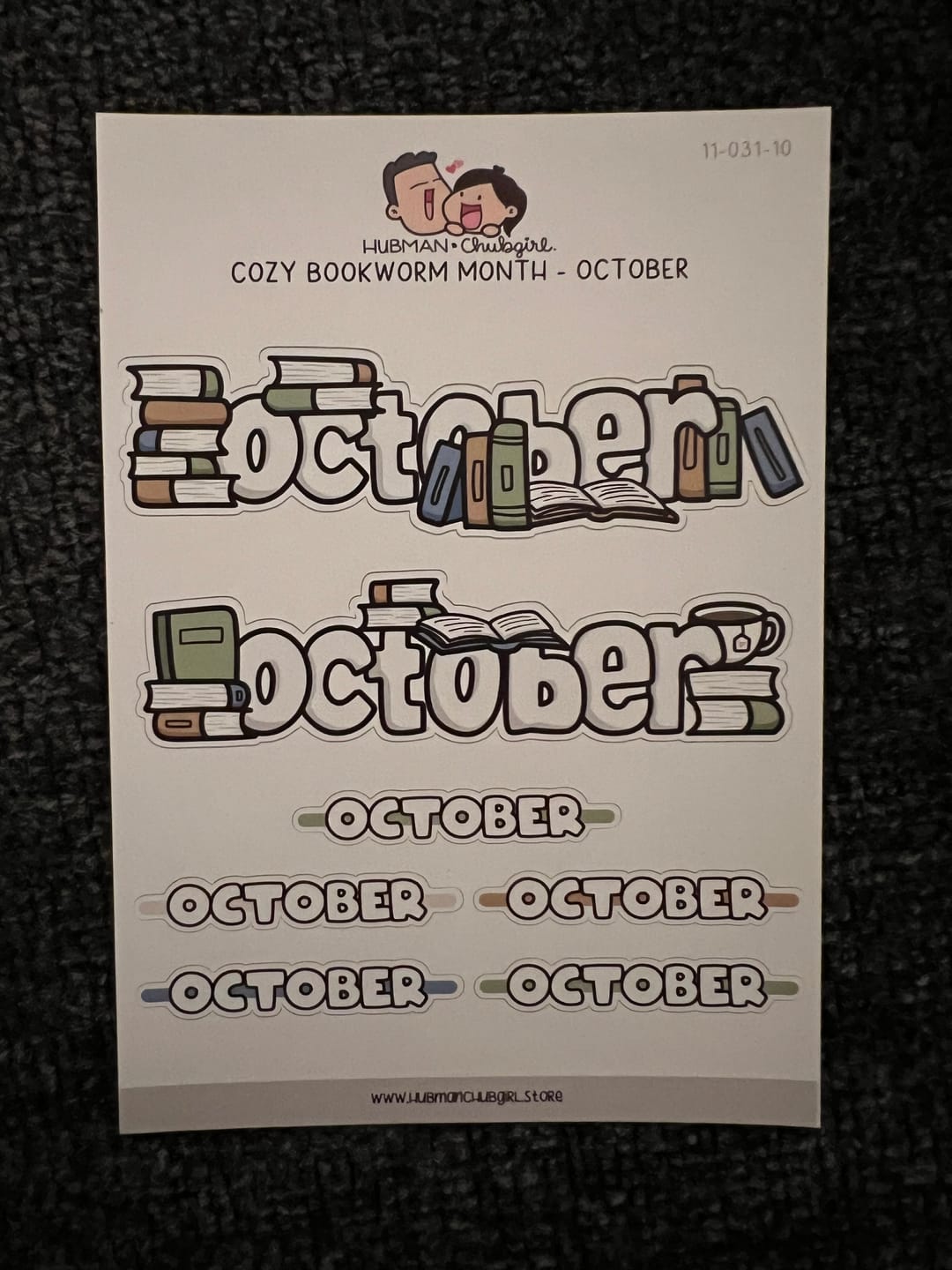 Customer photo review of Cozy Bookworm - Months  Planner Stickers