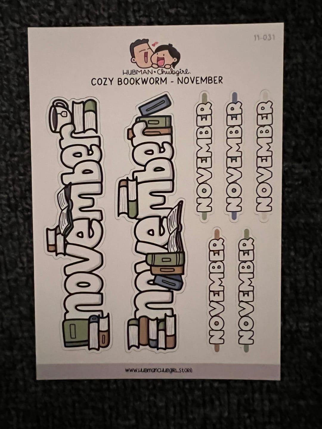 Customer photo review of Cozy Bookworm - Months  Planner Stickers