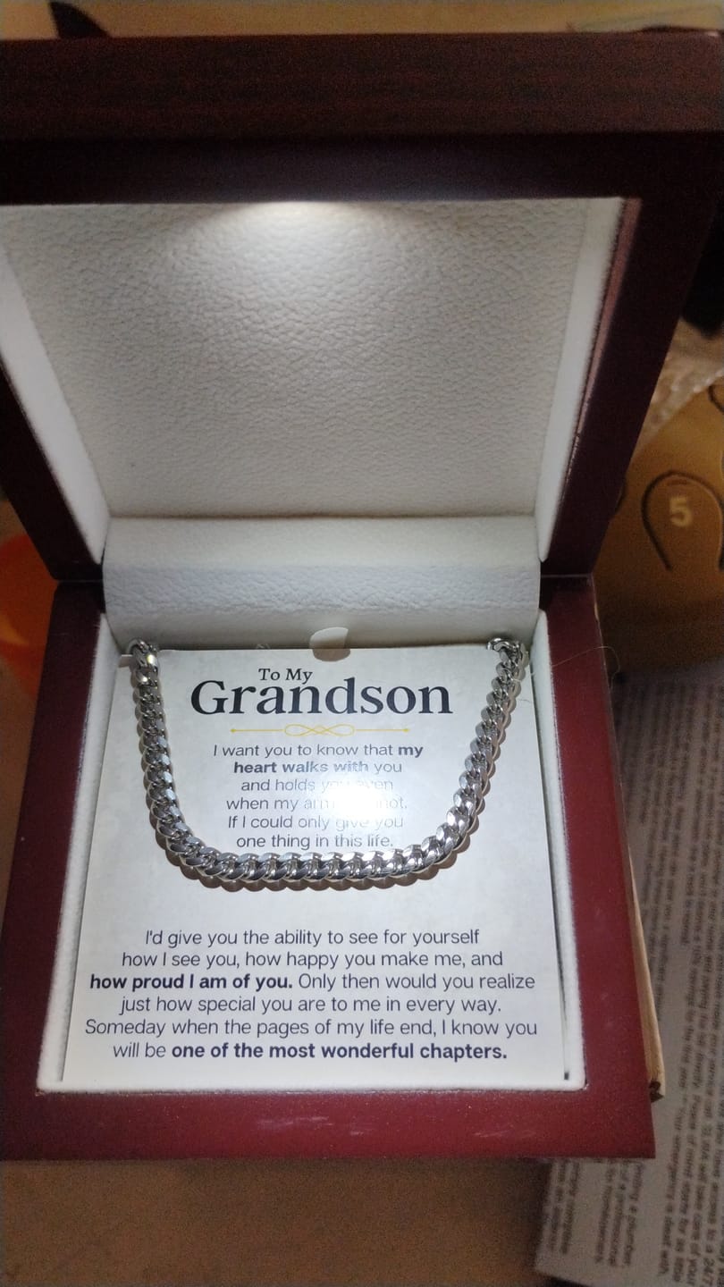 Customer photo review of To My Grandson - Cuban Link Chain Gift Set - SS161