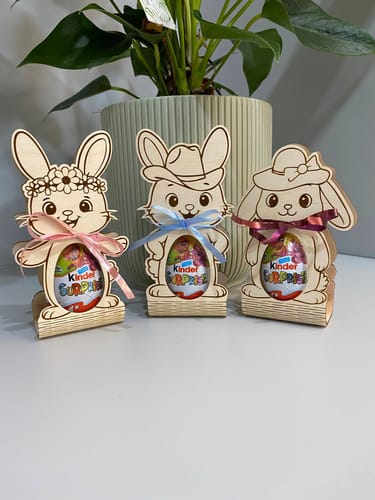 Customer photo review of 6 Easter bunny candy holder laser cut svg file