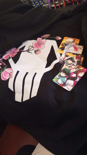 Customer photo review of Unisex Anime Logo Printed Zipper Loose Hoodie