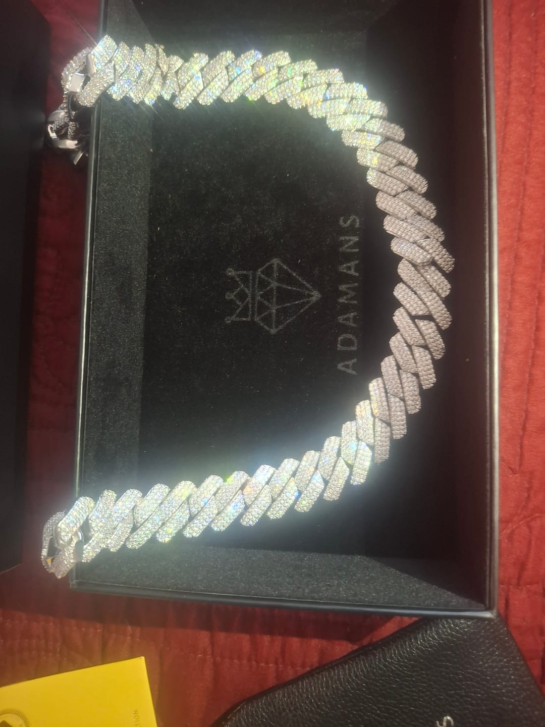 Customer photo review of 20mm Moissanite Monaco Chain - Silver - D Colour - VVS1