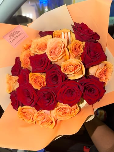 Customer photo review of Peach Romance Bouquet