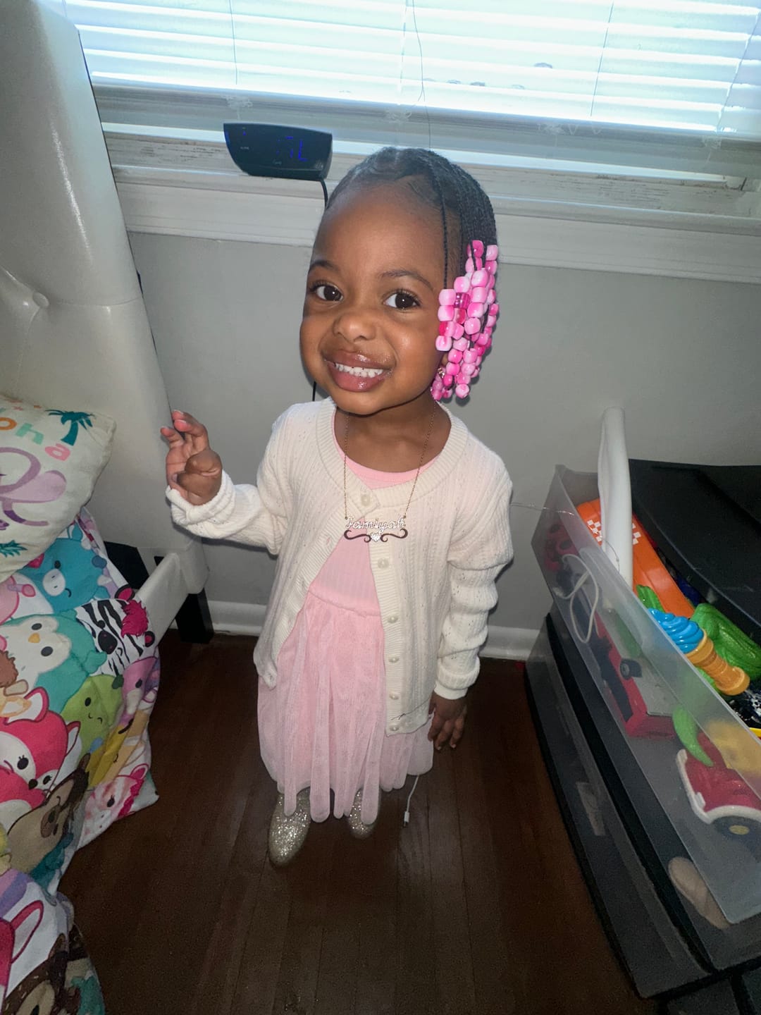 Customer photo review of Kids Iced Heart Name Necklace