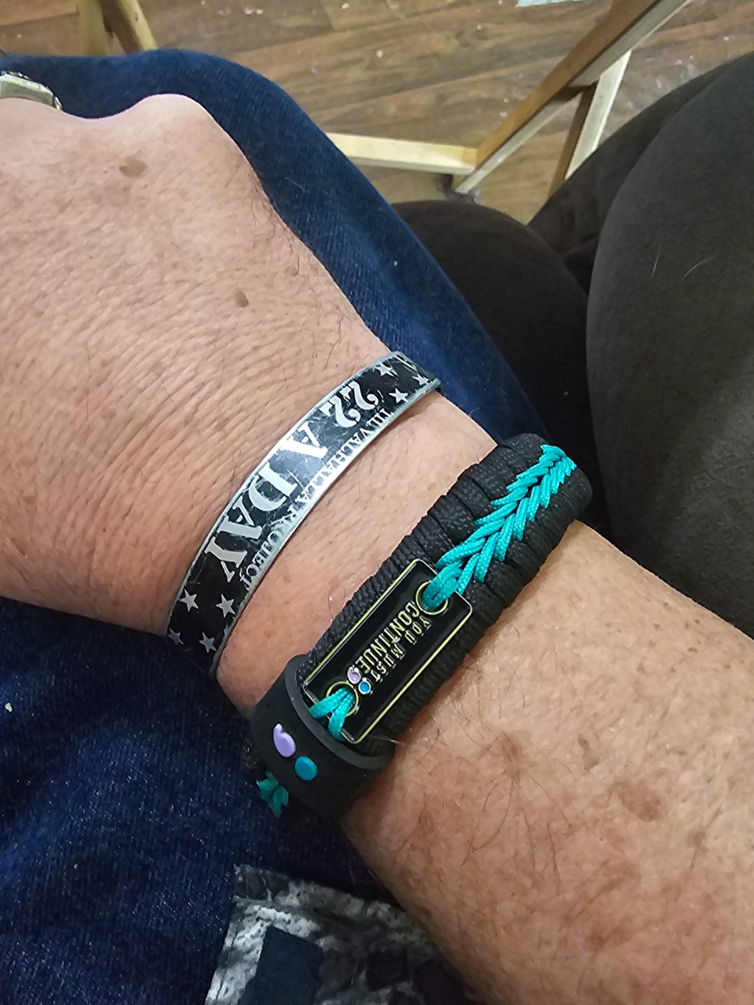 Customer photo review of "Continue ;" - Paracord Bracelet
