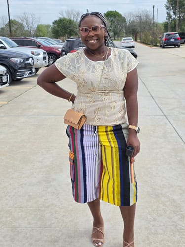 Customer photo review of Tomiwa Aso-Oke Culottes