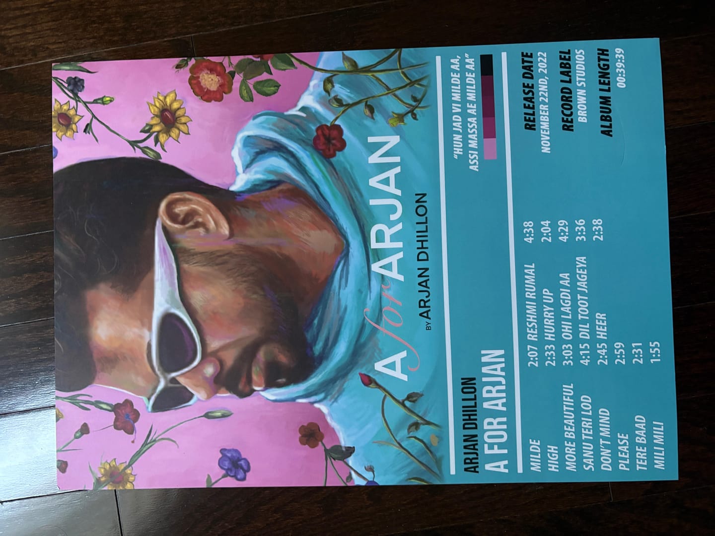 Customer photo review of Arjan Dhillon - A for Arjan | ALBUM POSTER