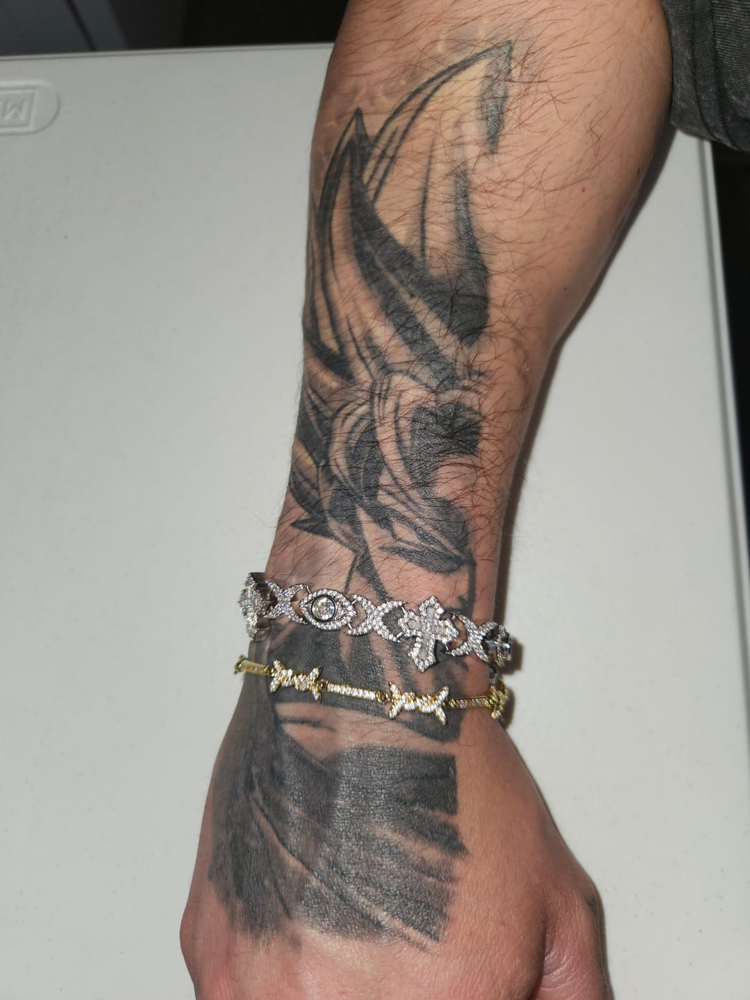 Customer photo review of Baguette Evil Eye Cross Bracelet - RG3013