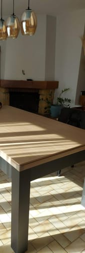 Customer photo review of Table à manger convertible en billard hêtre noir - 6FT
