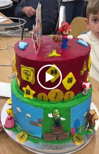 Customer video review of Personalised Super Mario Brothers Inspired - Edible Icing Cake Wrap