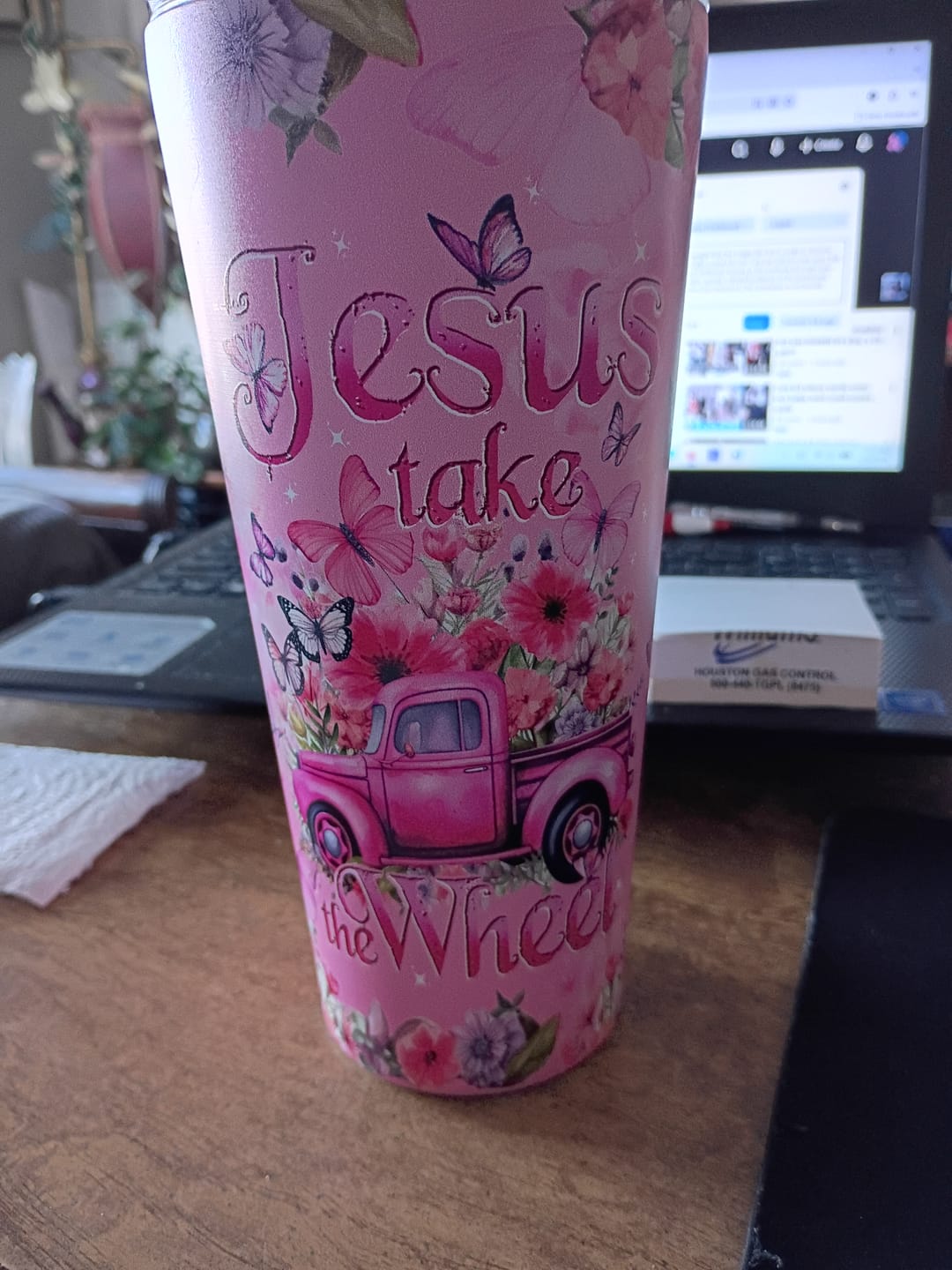 Customer photo review of Jesus Take The Wheel Tumbler - Tytd040124