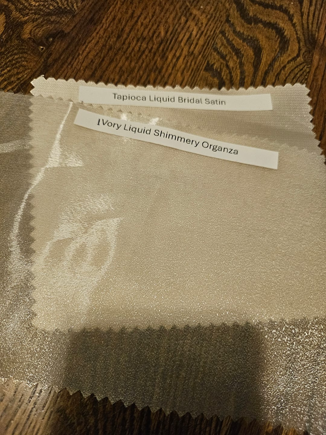 Customer photo review of Liquid Bridal Satin