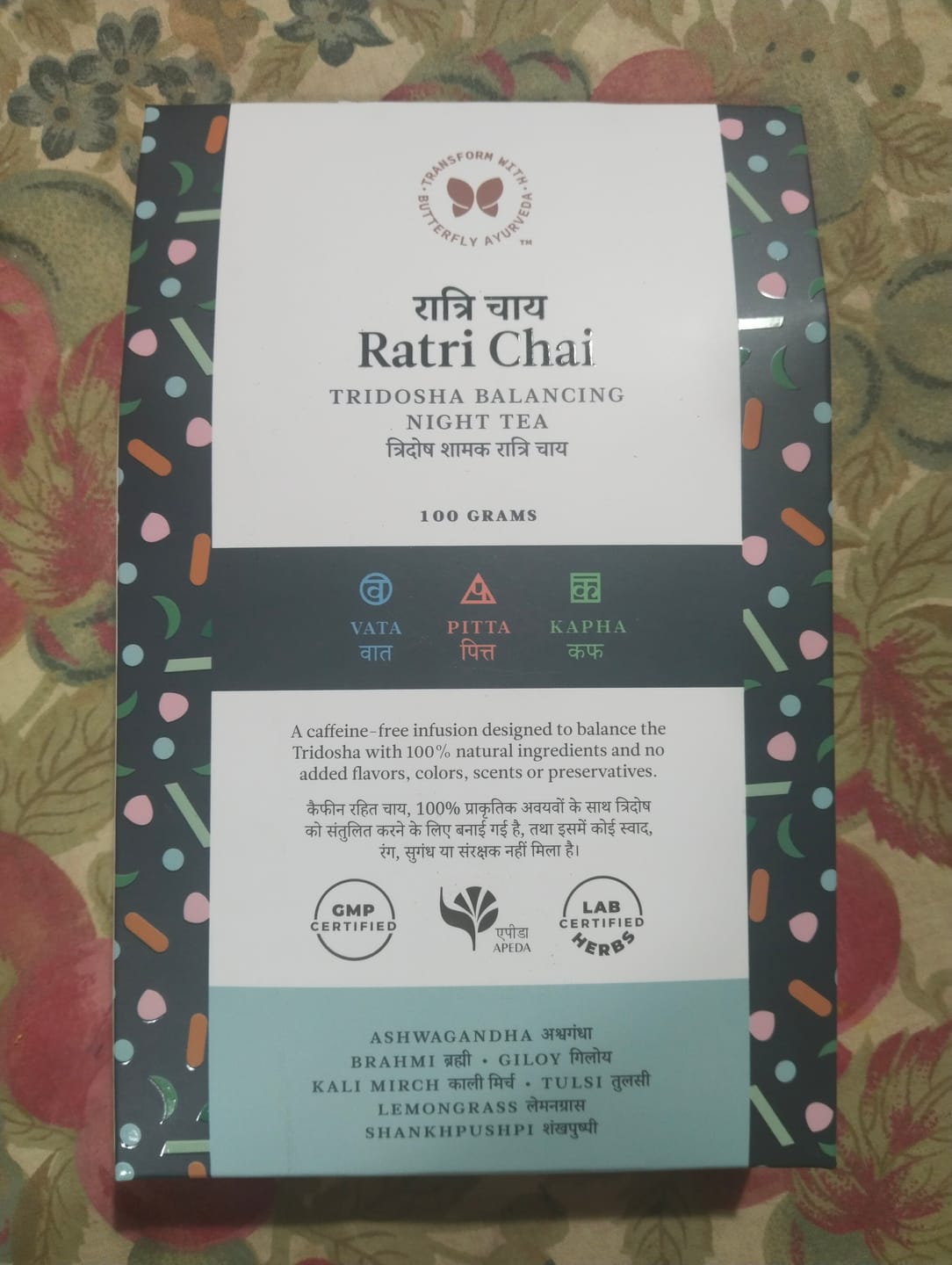 Customer photo review of Butterfly Ayurveda- Ratri Chai | Tea For Relaxation & Detoxification