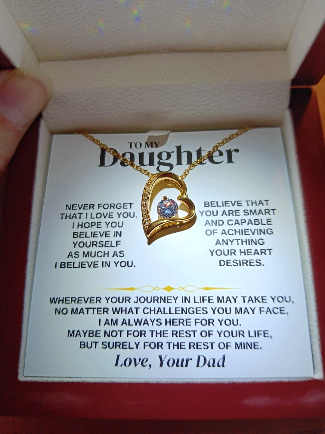 Customer photo review of To My Daughter - Love Dad - Necklace Gift Set - SS346