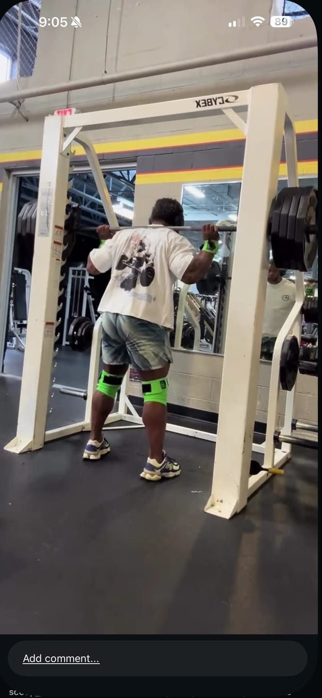 Customer photo review of PR Heavy Duty Premium Knee Wraps - Neon