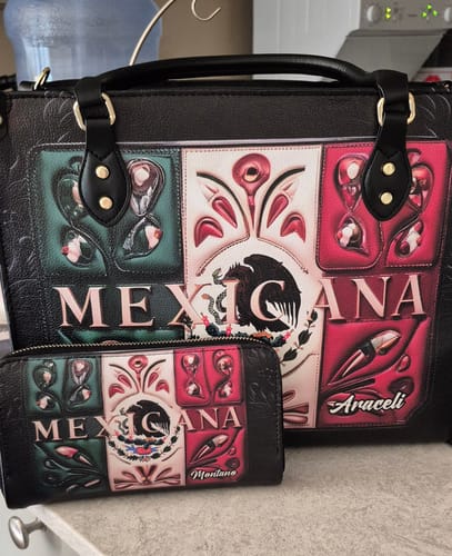 Customer photo review of Mexicana - Personalized Leather Clutch Purse MEX03C