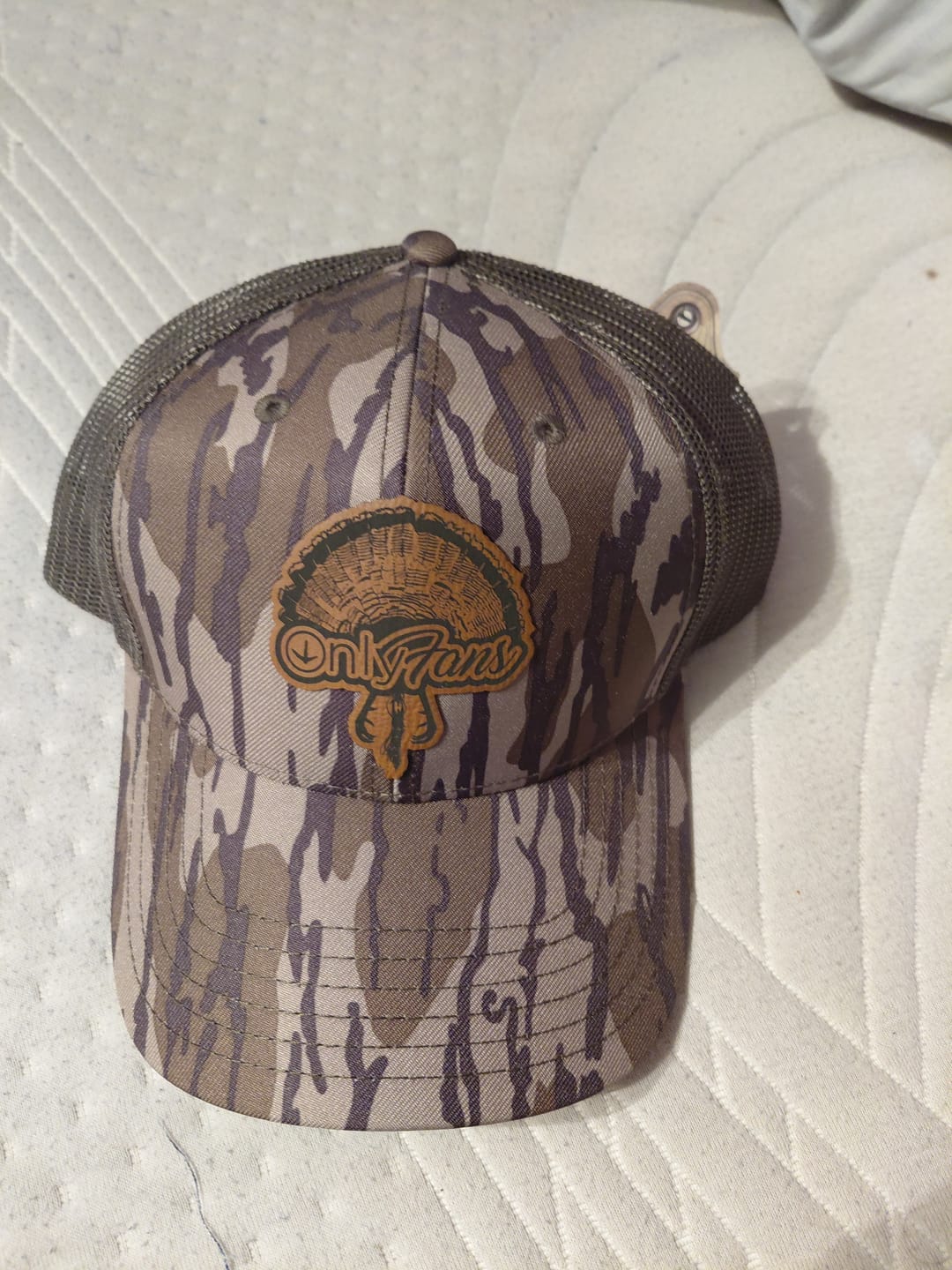 Customer photo review of Only Fans, Turkey Hunting, Leather Patch Hat