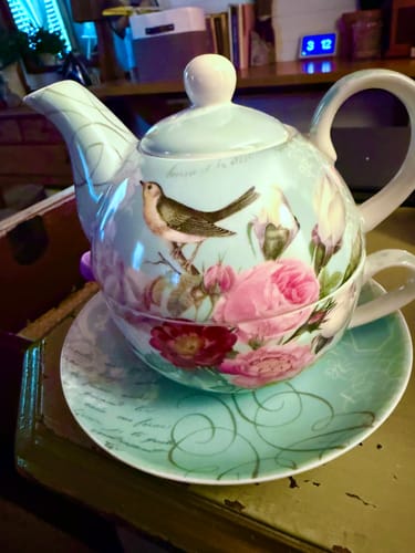 Customer photo review of Robin's Rose Garden Fine Porcelain Tea For One Set
