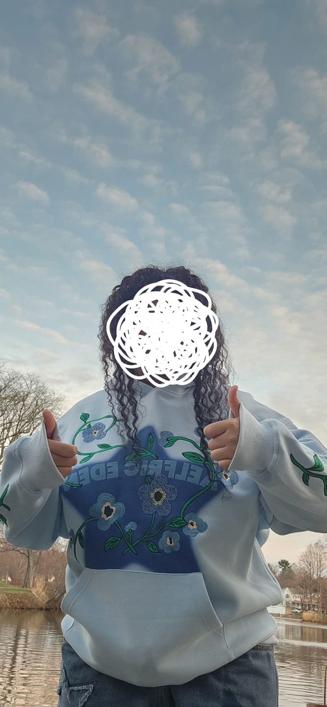 Customer photo review of Aelfric Eden Star Rhinestone Floral Hoodie