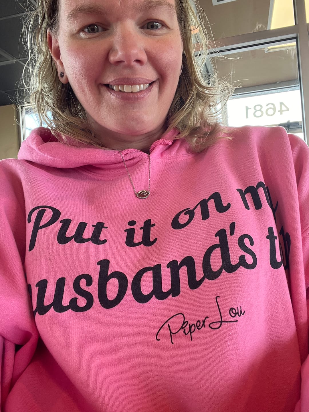 Customer photo review of Put It On My Husband's Tab - Graphic Hoodie