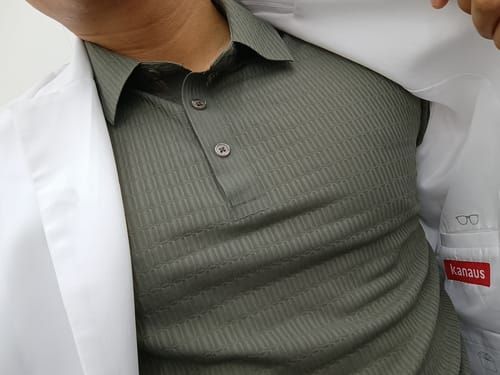 Customer photo review of Playeras Polo Para Hombre Premium Con Textura A55404 Olivo