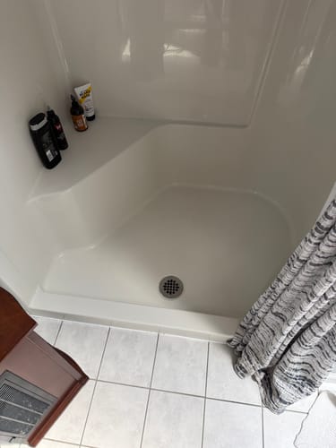 Customer photo review of Floor Crack Repair - Tub and Shower Repair Kit