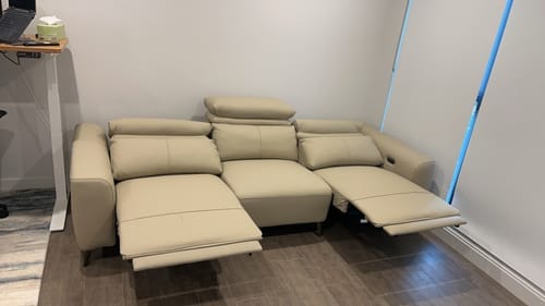 Customer photo review of LuxPower 3-Seater Leather Electric Recliner Sofa with Adjustable Headrests
