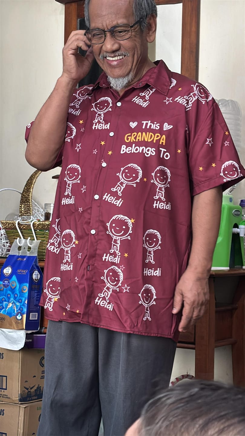 Customer photo review of Personalized Hawaiian Shirt- This Grandpa Belongs To Doodle