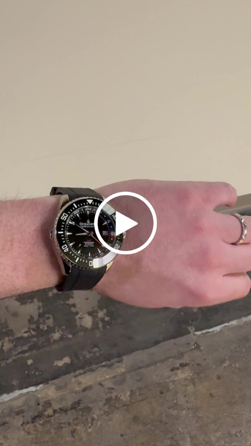 Customer video review of Oceaneva 6000m Deep Marine Explorer VI Grade 5 Titanium GMT True Dive Blue Red Automatic Watch